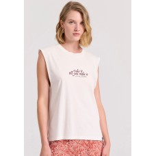  Γυναικείο t-shirt  Funky Buddha Αμάνικο με τύπωμα σε boho look